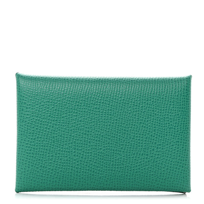 Hermes Epsom Calvi Card Case Vert Jade 1 of 8