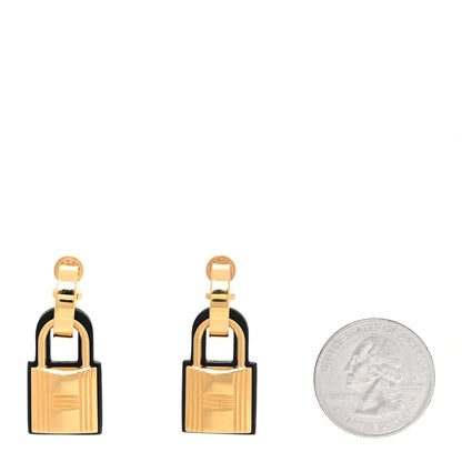 Hermes Gold Swift O'Kelly Earrings Black 2 of 6