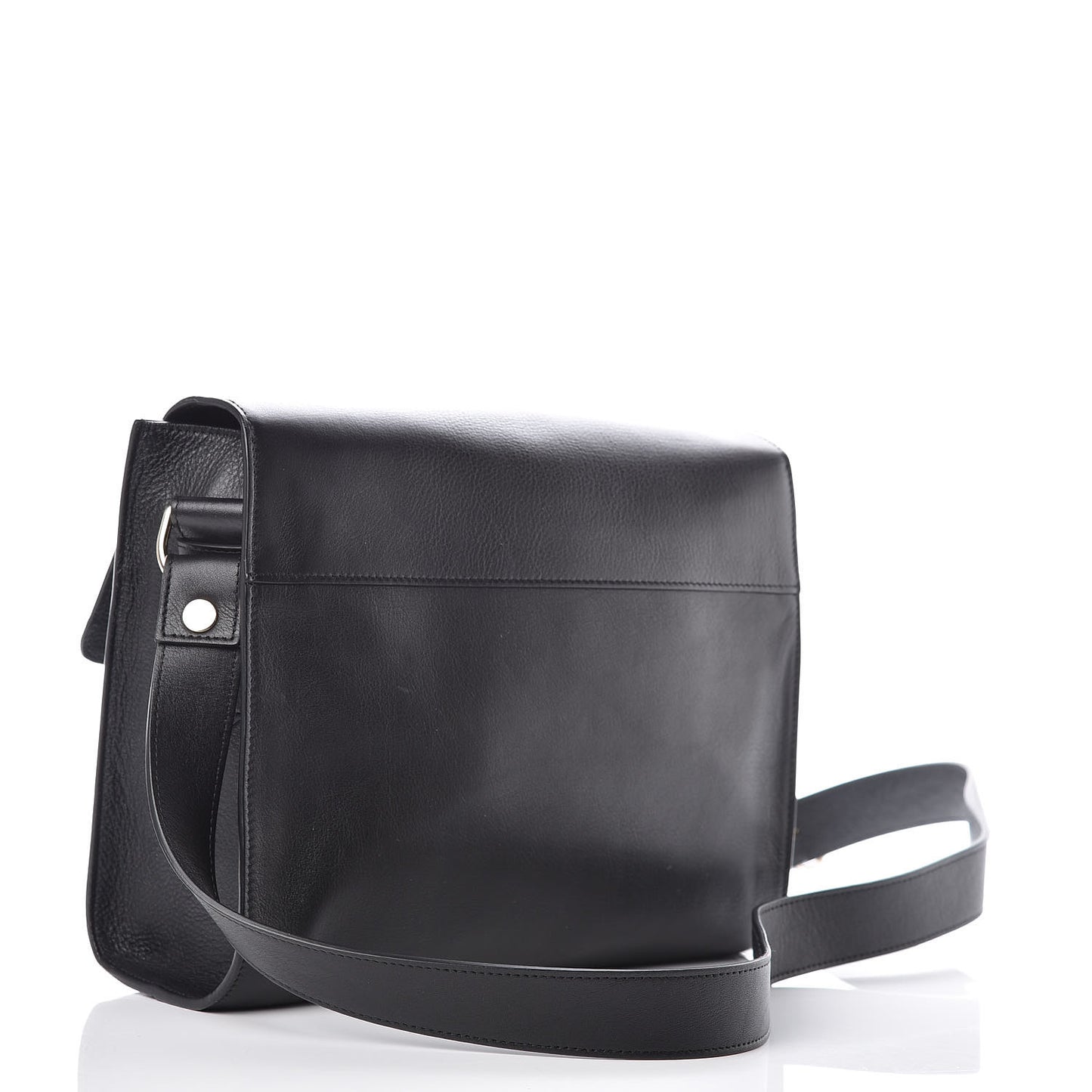 Calfskin Small Flap Shoulder Bag Black