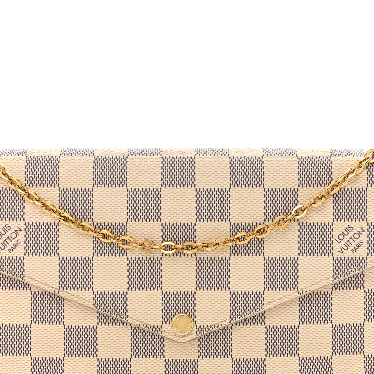 Louis Vuitton Damier Azur Pochette Felicie Chain Wallet Rose Ballerine 9 of 15