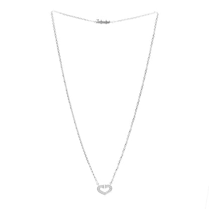 Cartier 18K White Gold Diamond Small Hearts and Symbols Pendant Necklace 3 of 8
