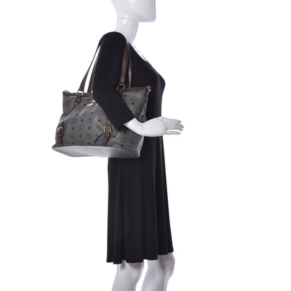 MCM Visetos Medium Essentials Shopper Tote Phantom Grey 3 of 9