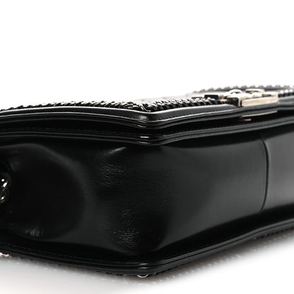 Chanel Glazed Calfskin Quilted Medium Chain Around Boy Flap Black 9 of 10