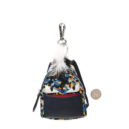 Fendi Nylon Vitello Elite Flamingo Fox Nutria Fur Lightning Monster Eyes Mini Backpack Charm Multicolor 2 of 7