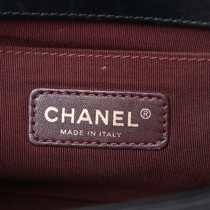 Chanel Caviar Suede Calfskin Chevron Medium Boy Flap Black 6 of 14