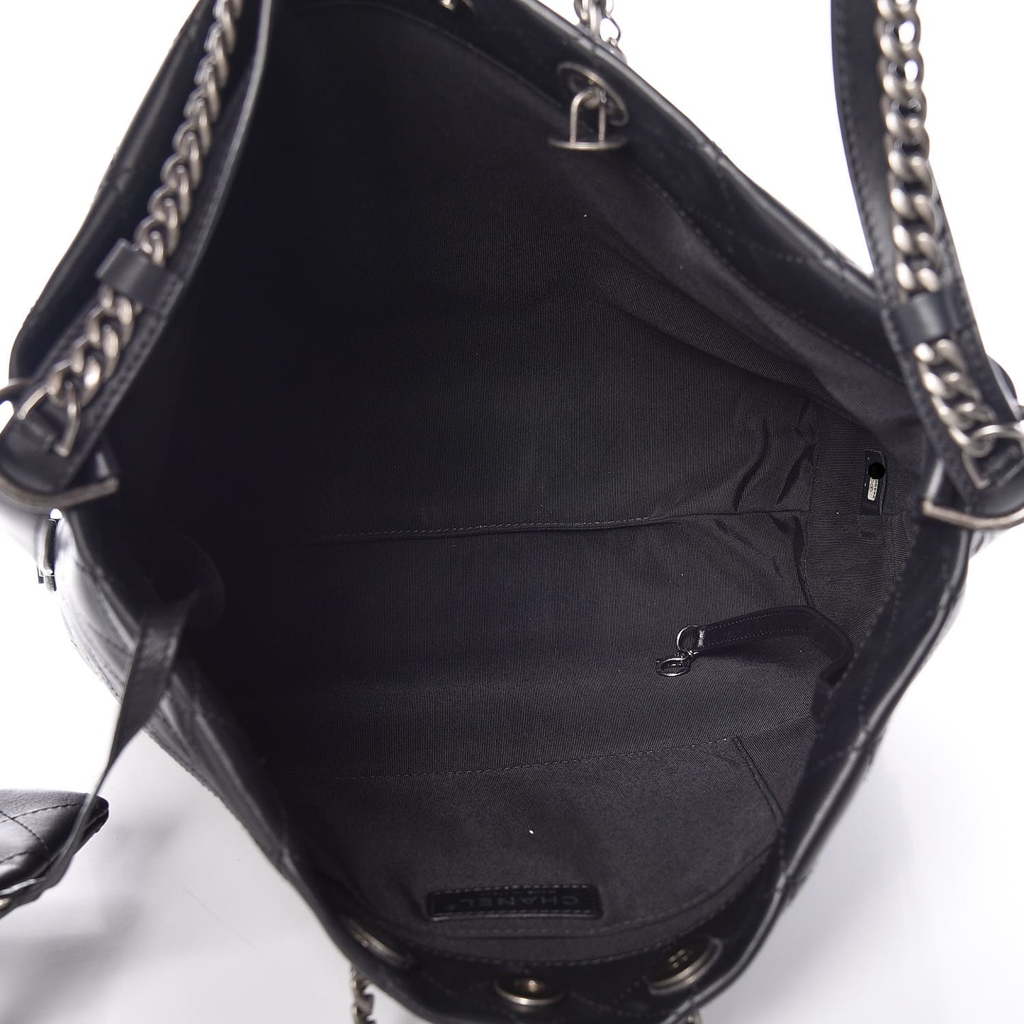 Calfskin Stitched Large Hobo Black