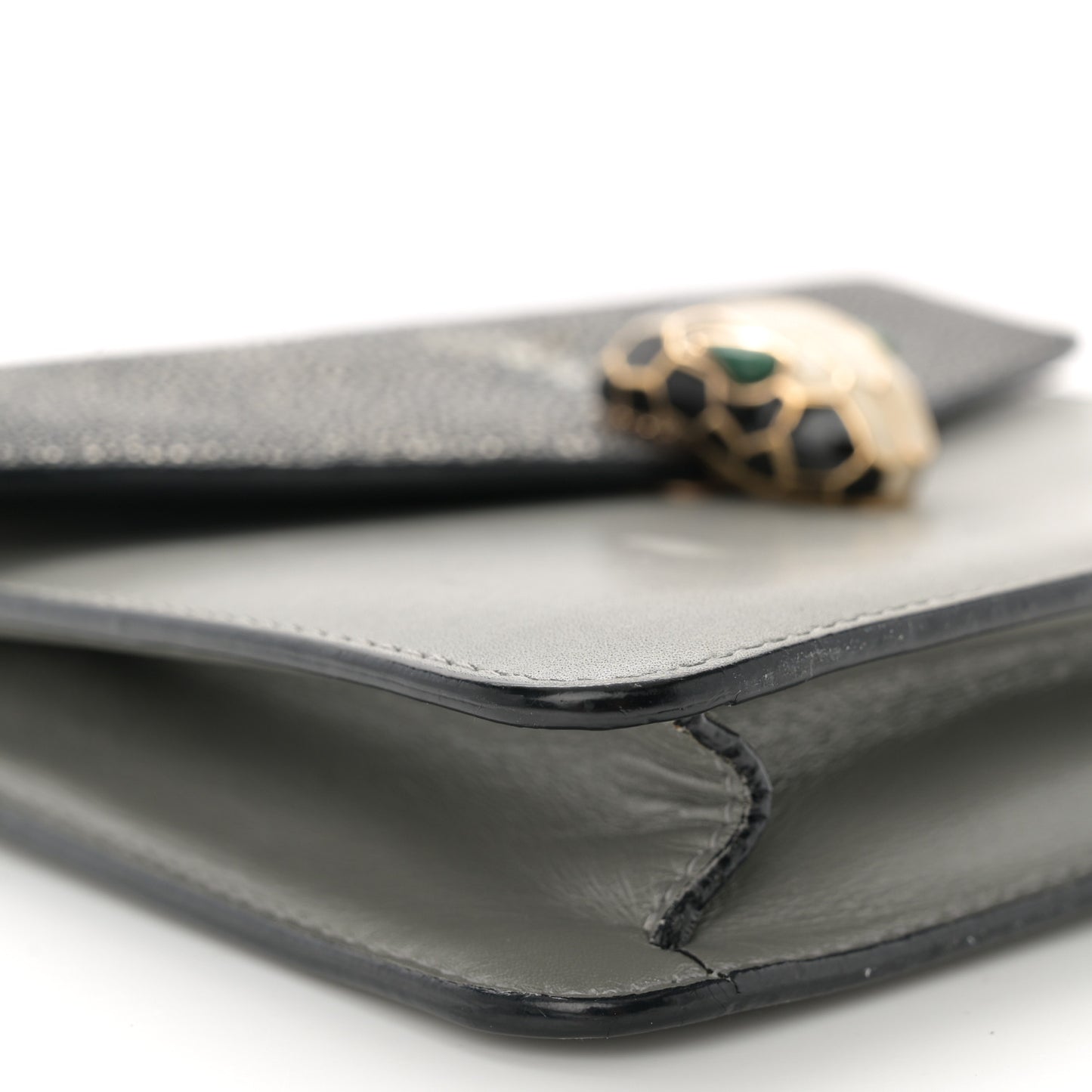 Galuchat Calfskin Serpenti Forever Crossbody Bag Grey