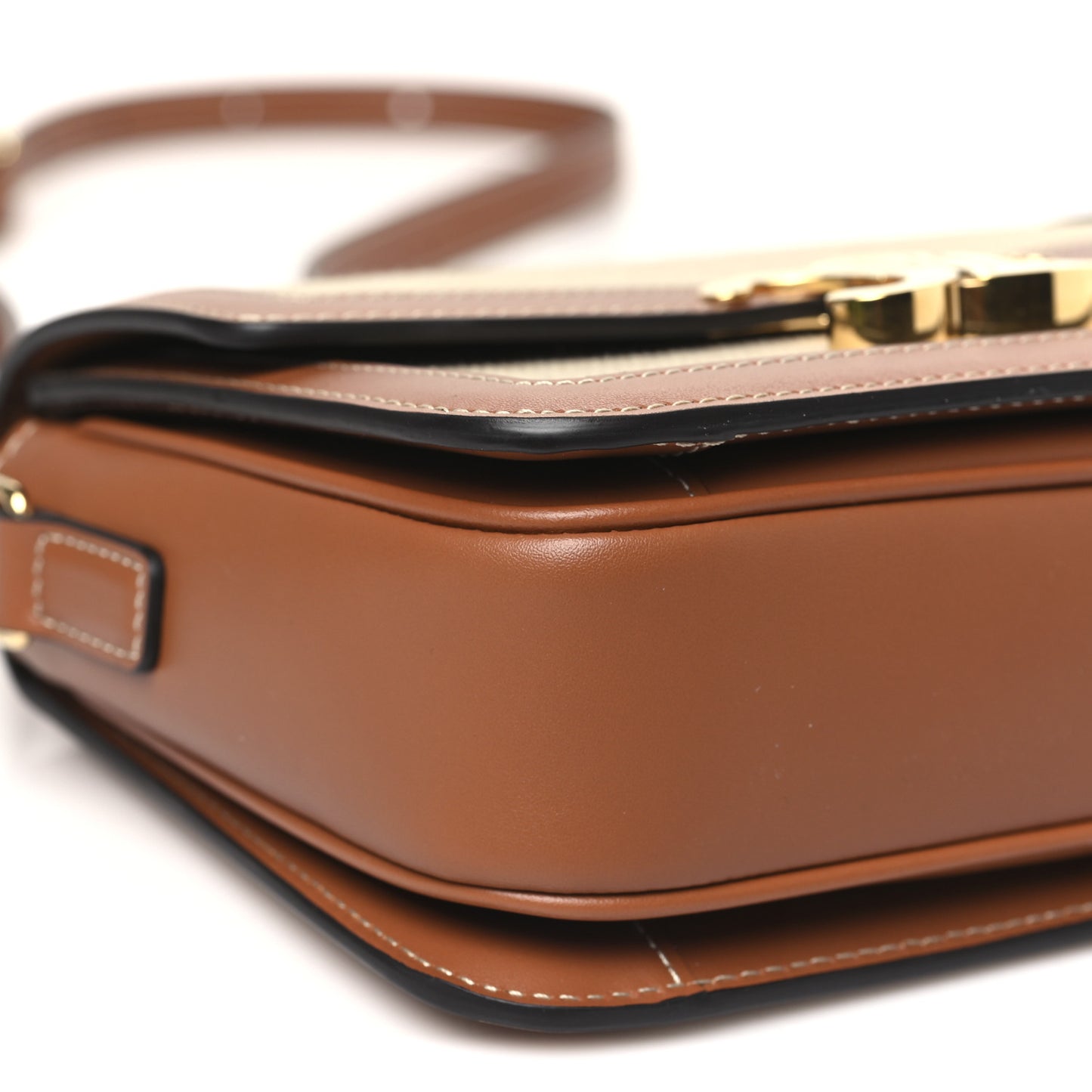 Textile Calfskin Teen Triomphe Bag Natural Tan