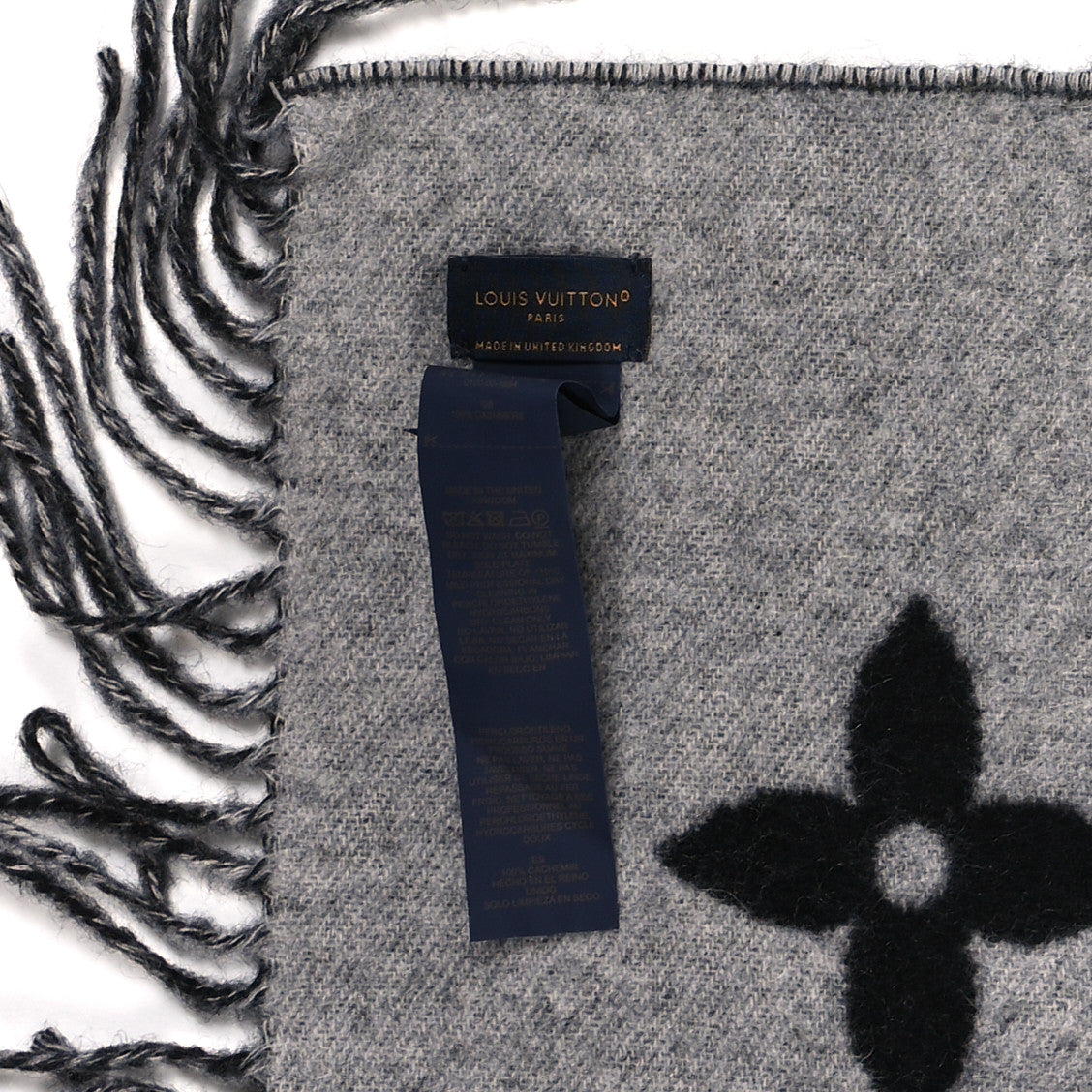 Louis Vuitton Cashmere Monogram Reykjavik Scarf Black 3 of 3