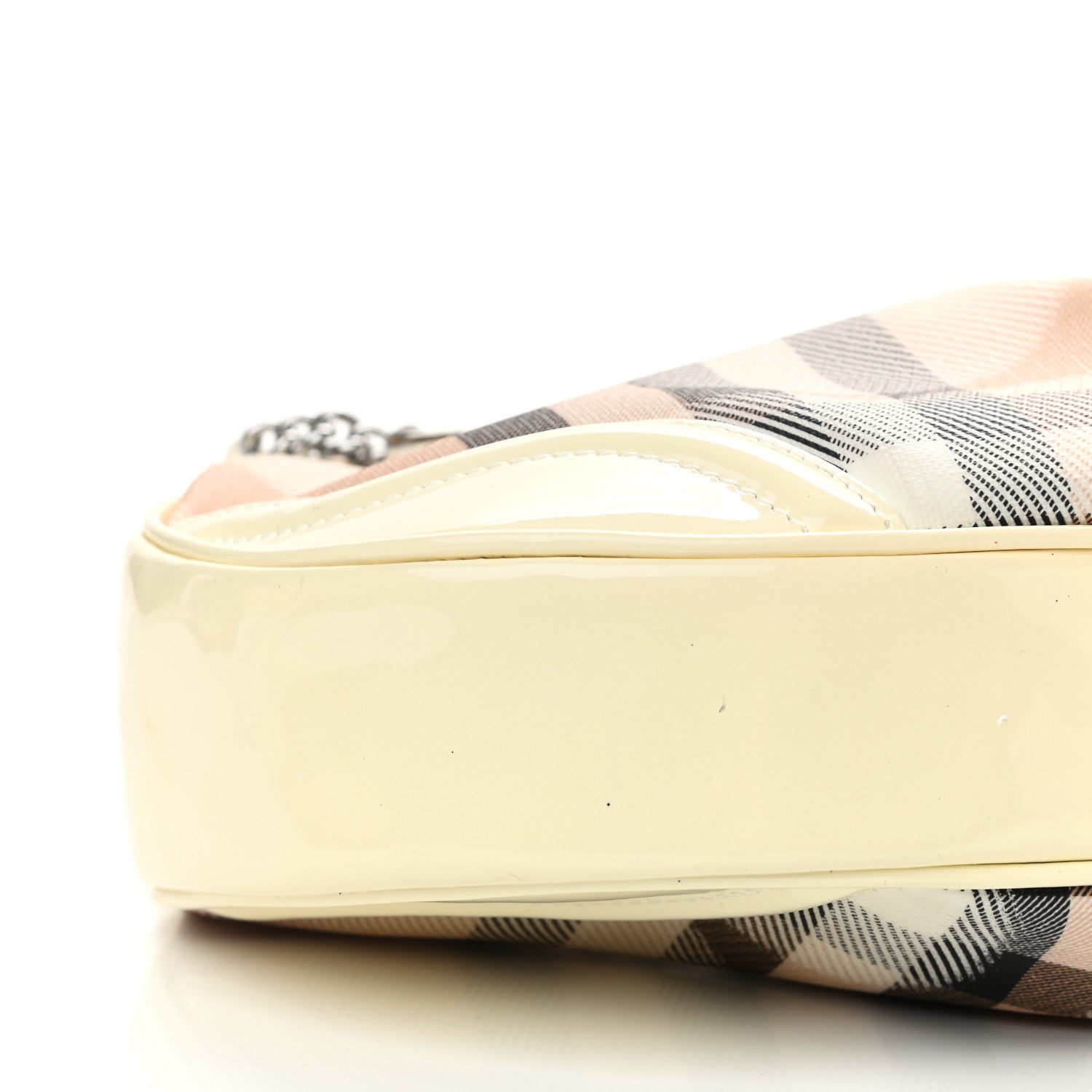 Burberry Patent Supernova Check Hearts Hobo White 10 of 14