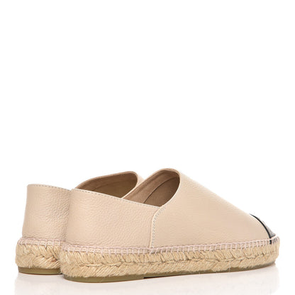 Chanel Grained Calfskin CC Espadrilles 40 Beige Black 4 of 9