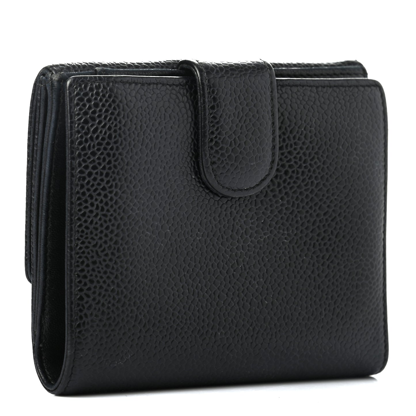 Caviar Timeless CC Compact French Wallet Black