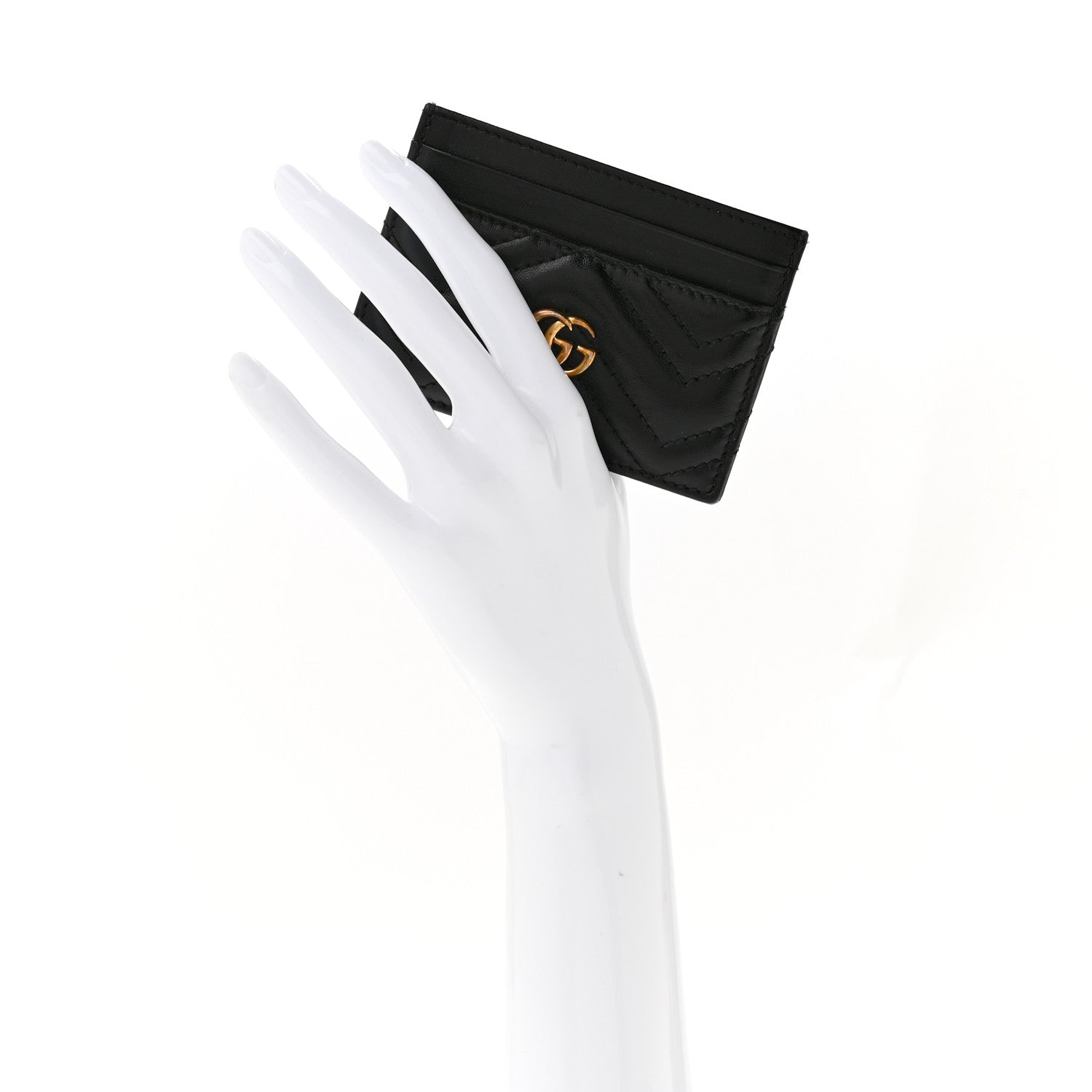 Gucci Calfskin Matelasse GG Marmont Card Holder Black 2 of 10
