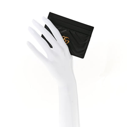 Gucci Calfskin Matelasse GG Marmont Card Holder Black 2 of 10
