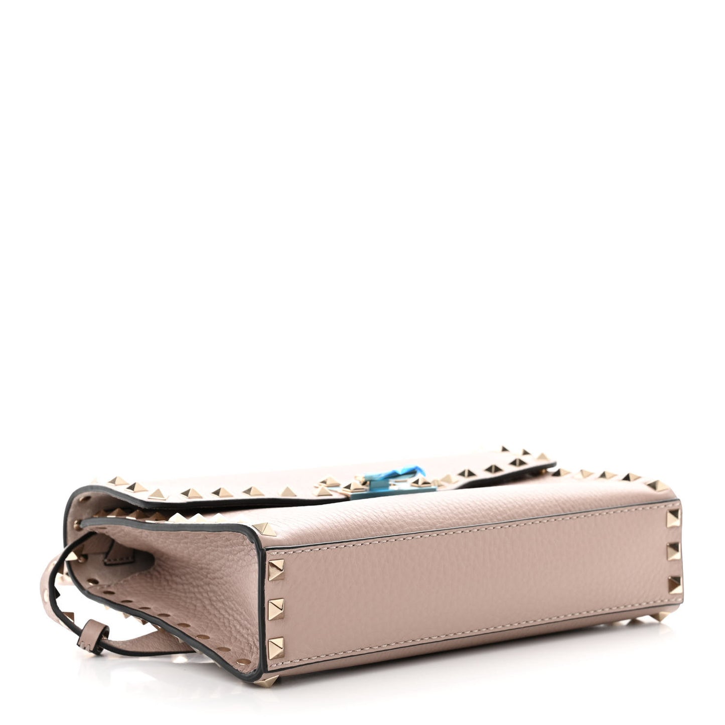 Pebbled Calfskin Medium Rockstud Flip Lock Crossbody Bag Poudre