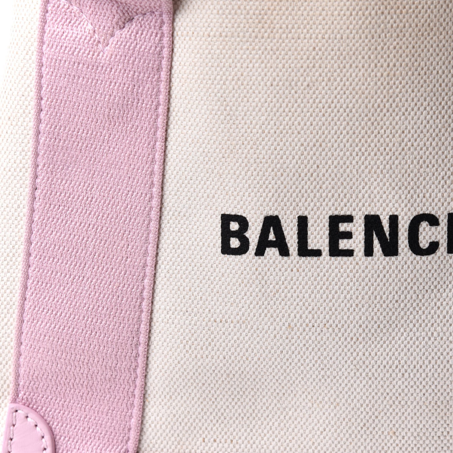Cotton Canvas Satin Calfskin Navy Cabas XS Natural Pink