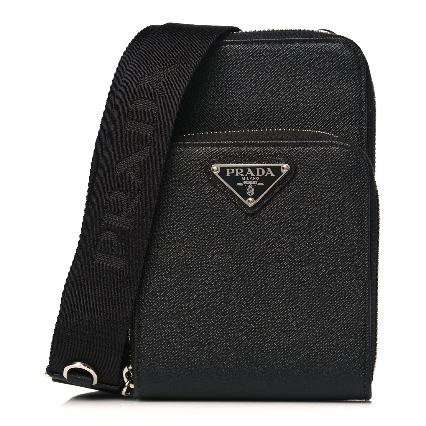 Saffiano Phone Crossbody Pouch Black