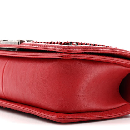Chanel Calfskin Quilted Medium Top Handle Boy Flap Red 10 of 12