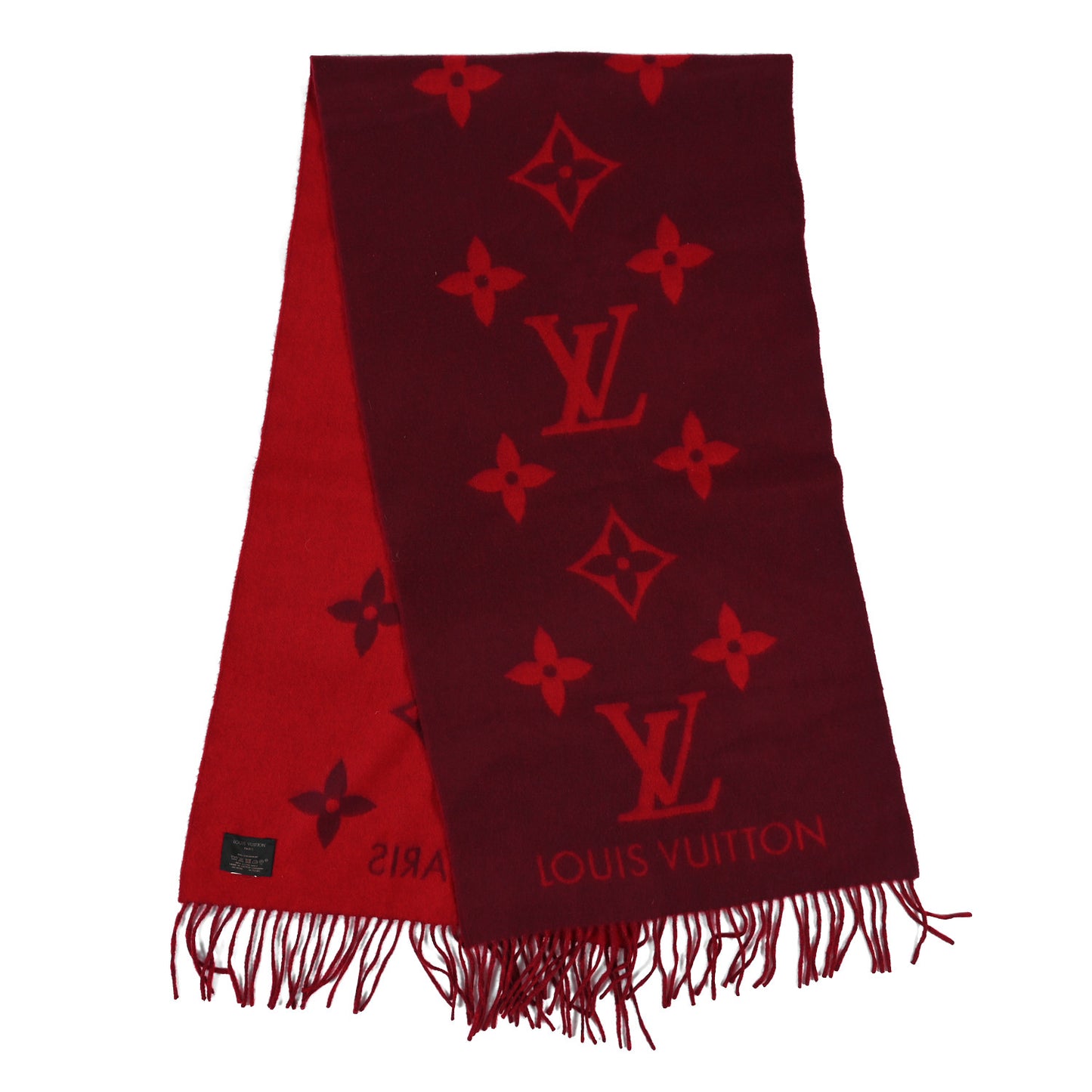 Cashmere Monogram Reykjavik Scarf Cherry