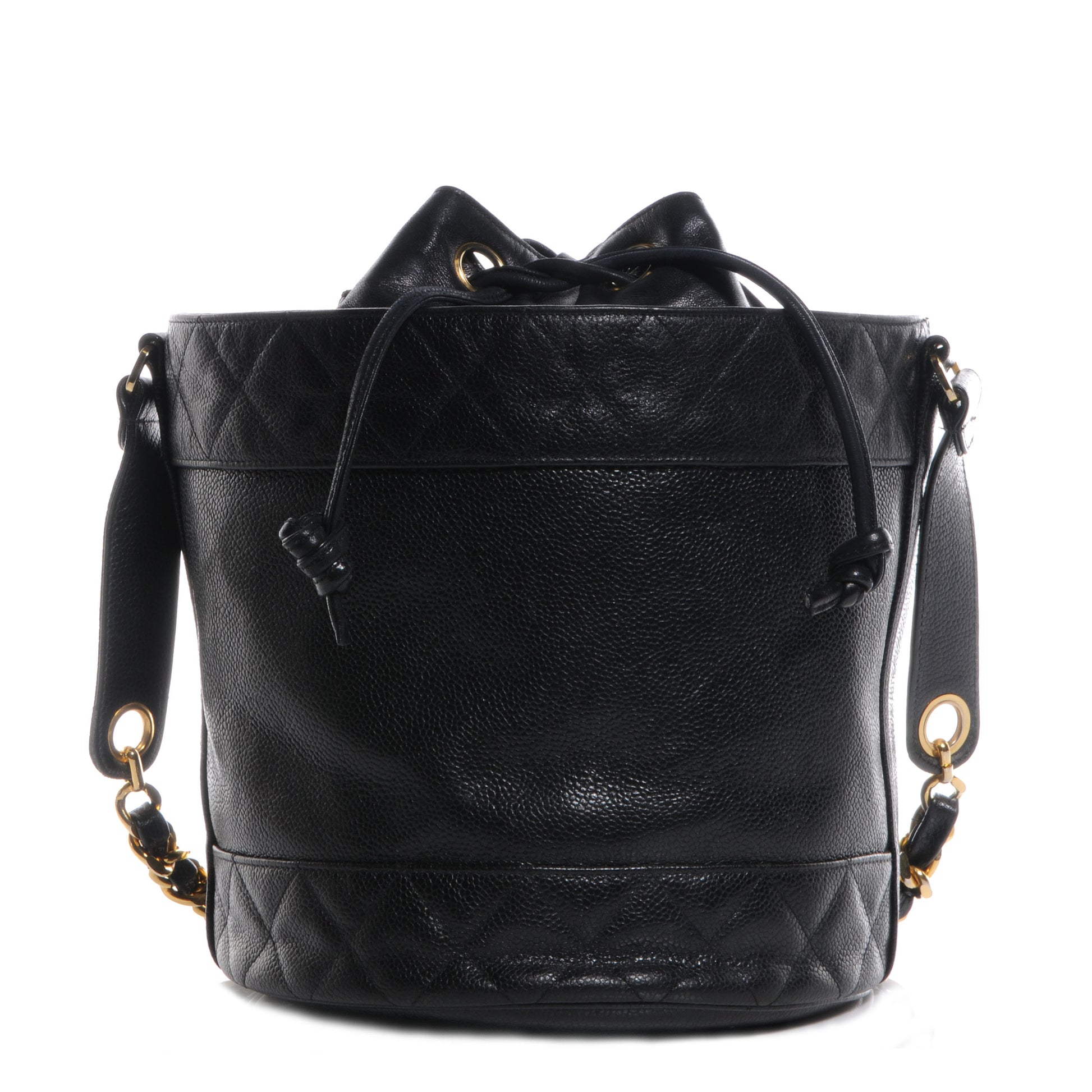 Chanel Caviar Drawstring Bucket Shoulder Bag Black 1 of 10