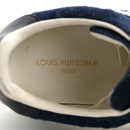 Louis Vuitton Denim Monogram Debossed Time Out Sneakers 38 Blue 6 of 15