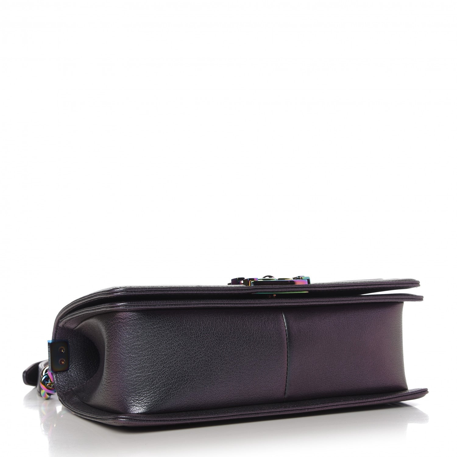 Chanel Iridescent Goatskin Quilted Medium Boy Flap Purple 4 of 11