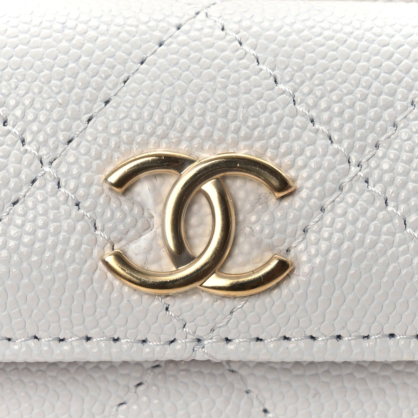 Caviar Quilted Polly Pocket Pouch Hobo White