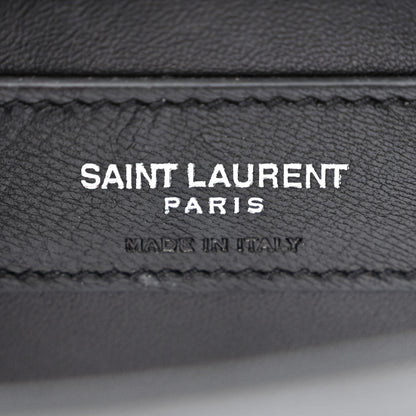 Saint Laurent Calfskin Crocodile Embossed Small Classic Monogram Kate Tassel Satchel Black 6 of 10