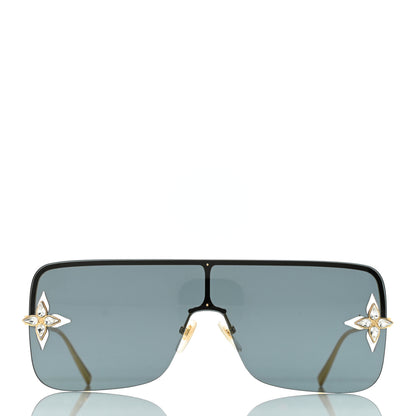 Louis Vuitton Metal Swarovski Crystal Star Light Sunglasses Z1664U Gold 2 of 10