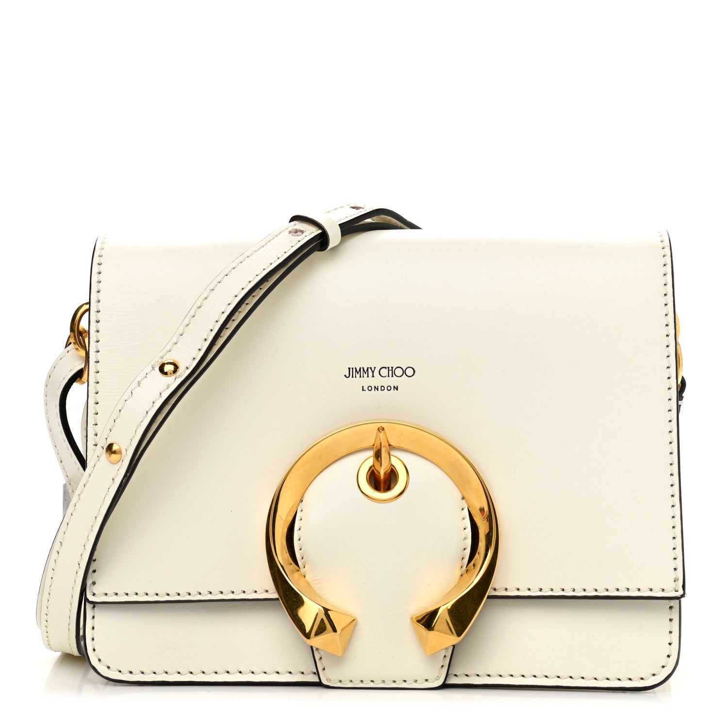 Jimmy Choo Calfskin Madeline Shoulder Bag White 1 of 9