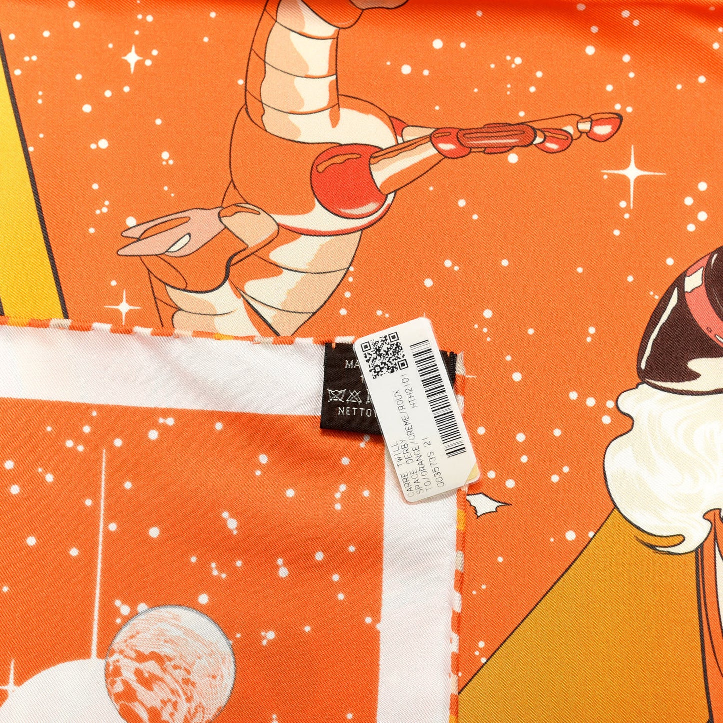 Silk Space Derby Scarf 90 Orange Creme Roux