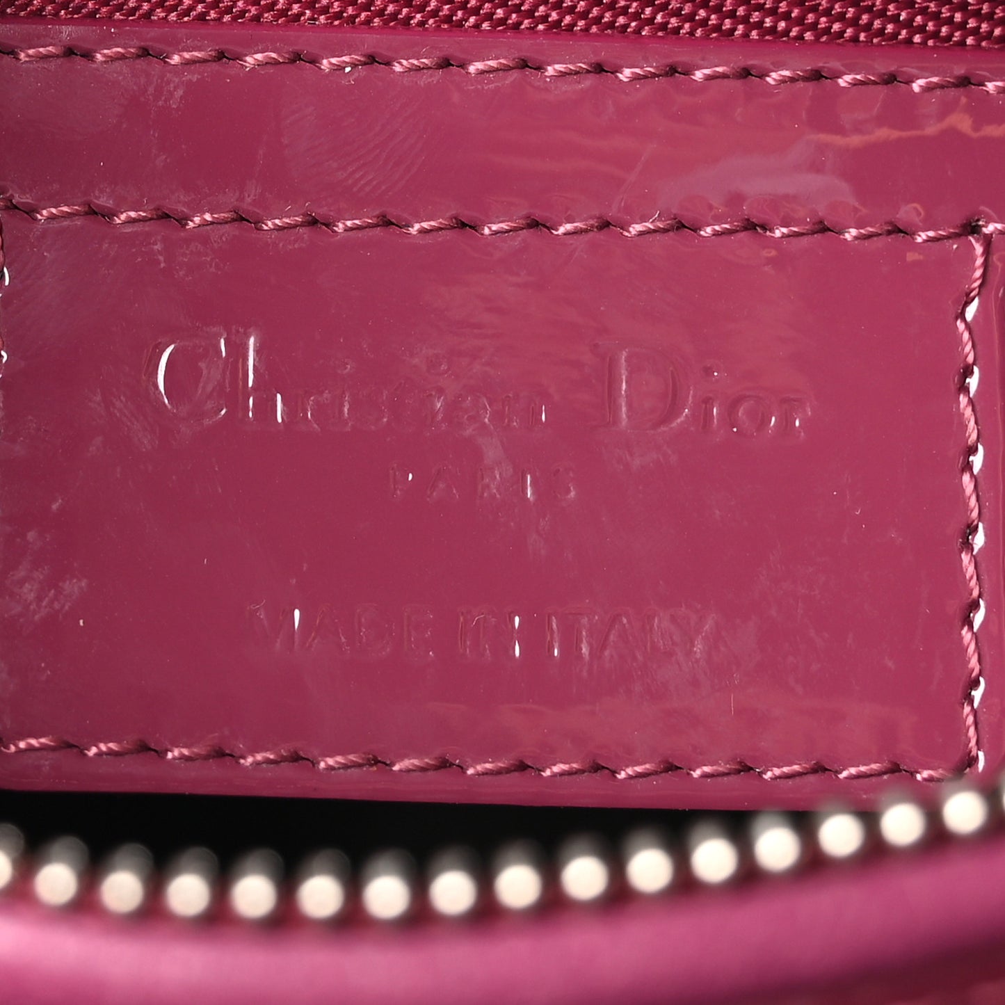 Patent Cannage Medium Lady Dior Dark Pink