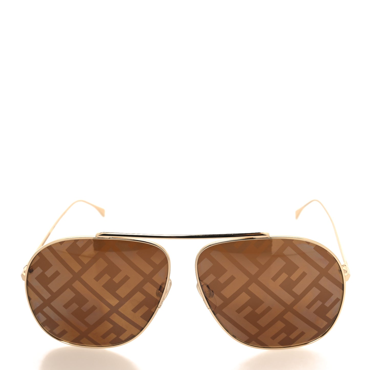 Metal Fendi Forever Aviator Sunglasses FF0407/G/S Gold