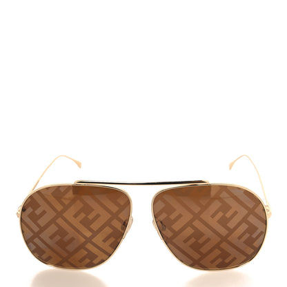 Fendi Metal Fendi Forever Aviator Sunglasses FF0407/G/S Gold 2 of 7