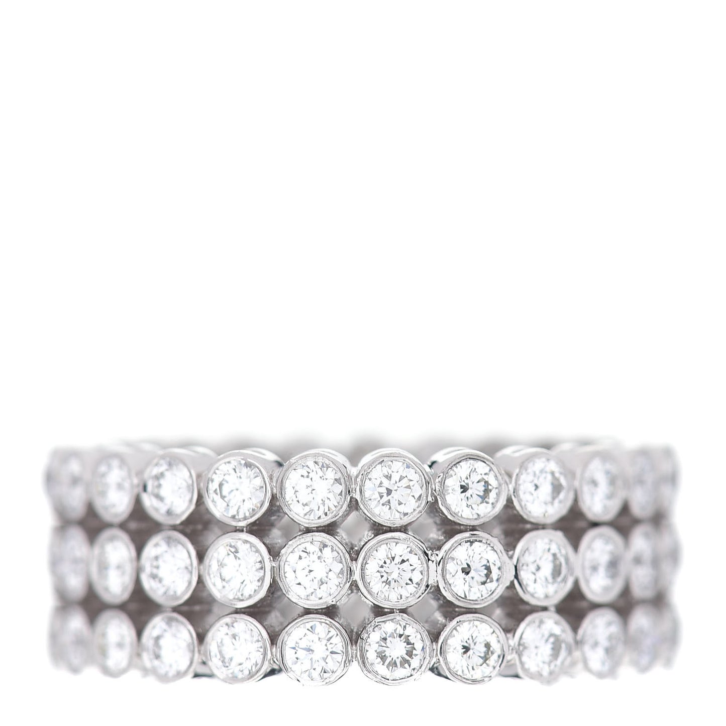 Platinum Diamond Jazz Three-Row Band Ring 49 4.75