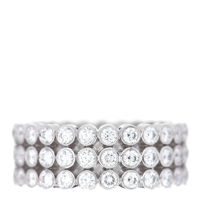 Tiffany Platinum Diamond Jazz Three-Row Band Ring 49 4.75 1 of 4
