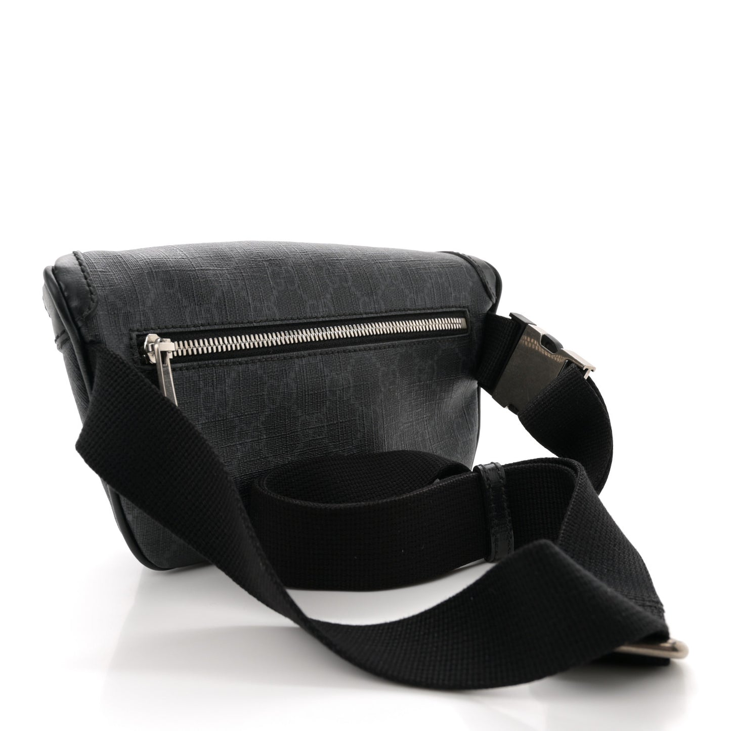 GG Supreme Monogram Textured Calfskin Retro Interlocking G Belt Bag Black