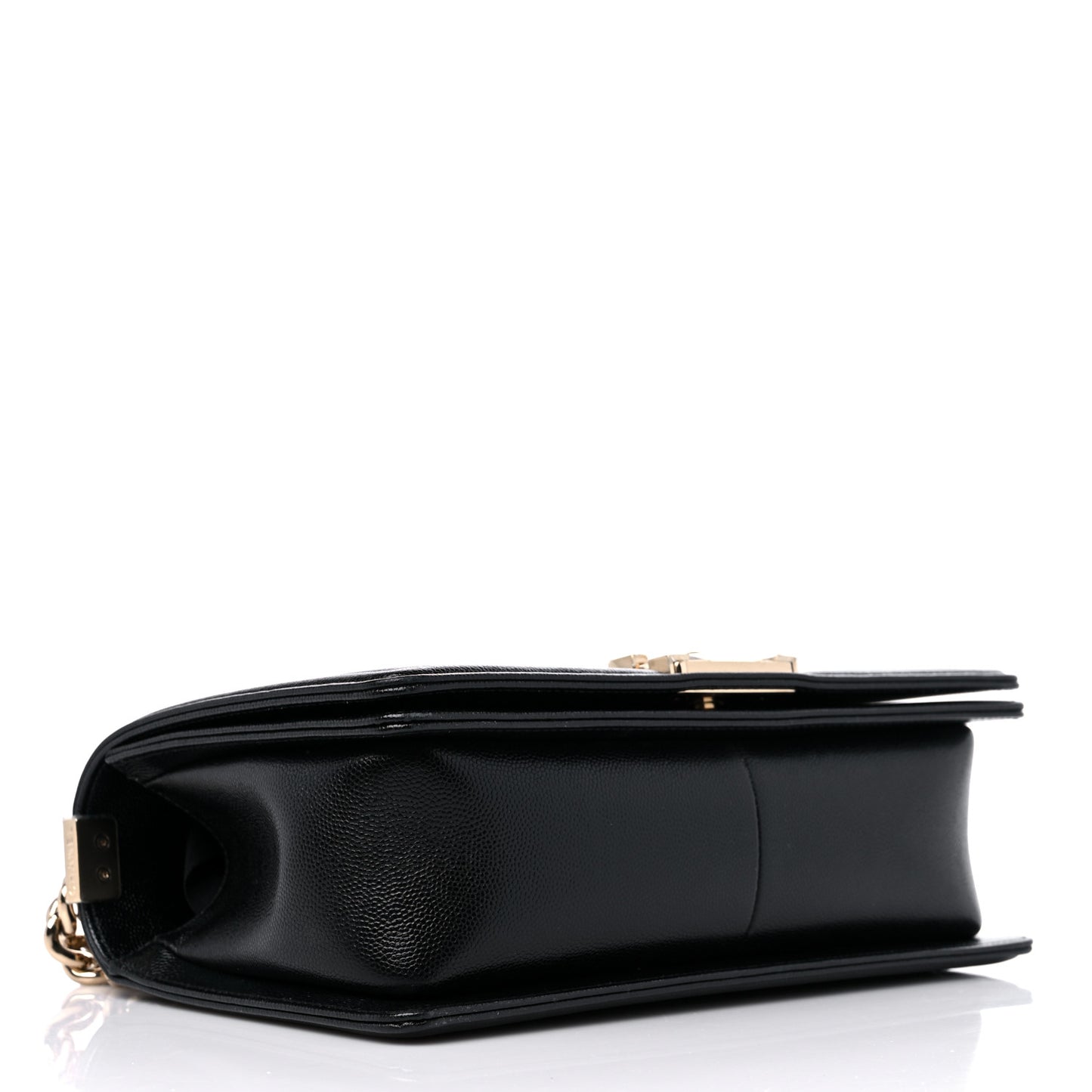Caviar Chevron Quilted Medium Boy Flap Black