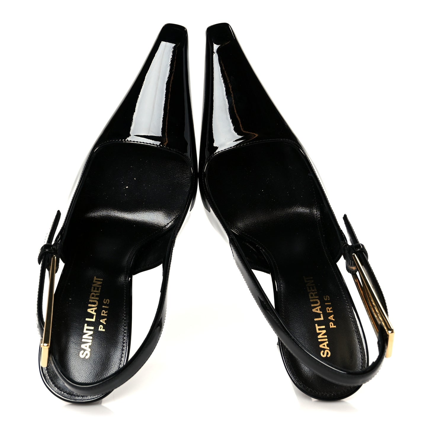 Glazed Calfskin Lee Slingback Pumps 35 Black