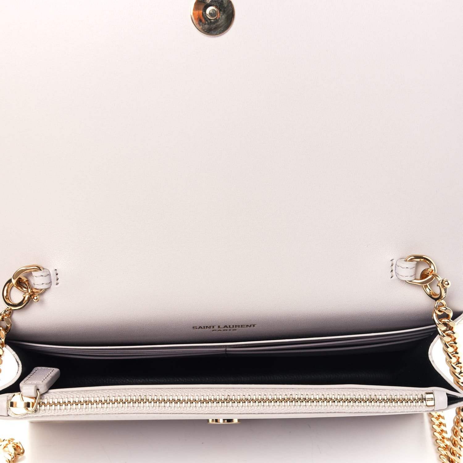Saint Laurent Smooth Calfskin Classic Monogram Kate Tassel Chain Wallet Porcellana 4 of 4
