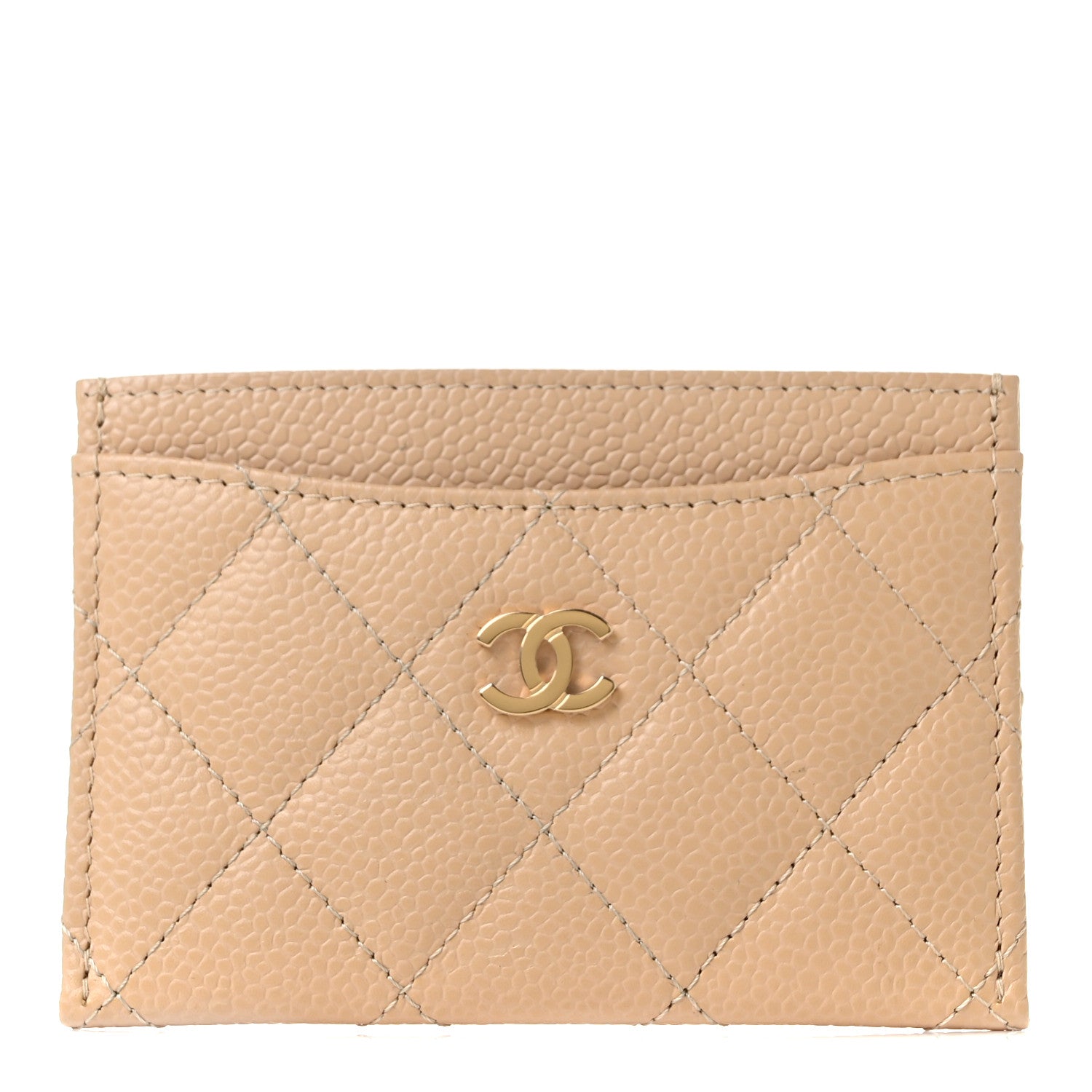 Chanel Caviar Quilted Card Holder Beige 1 of 11