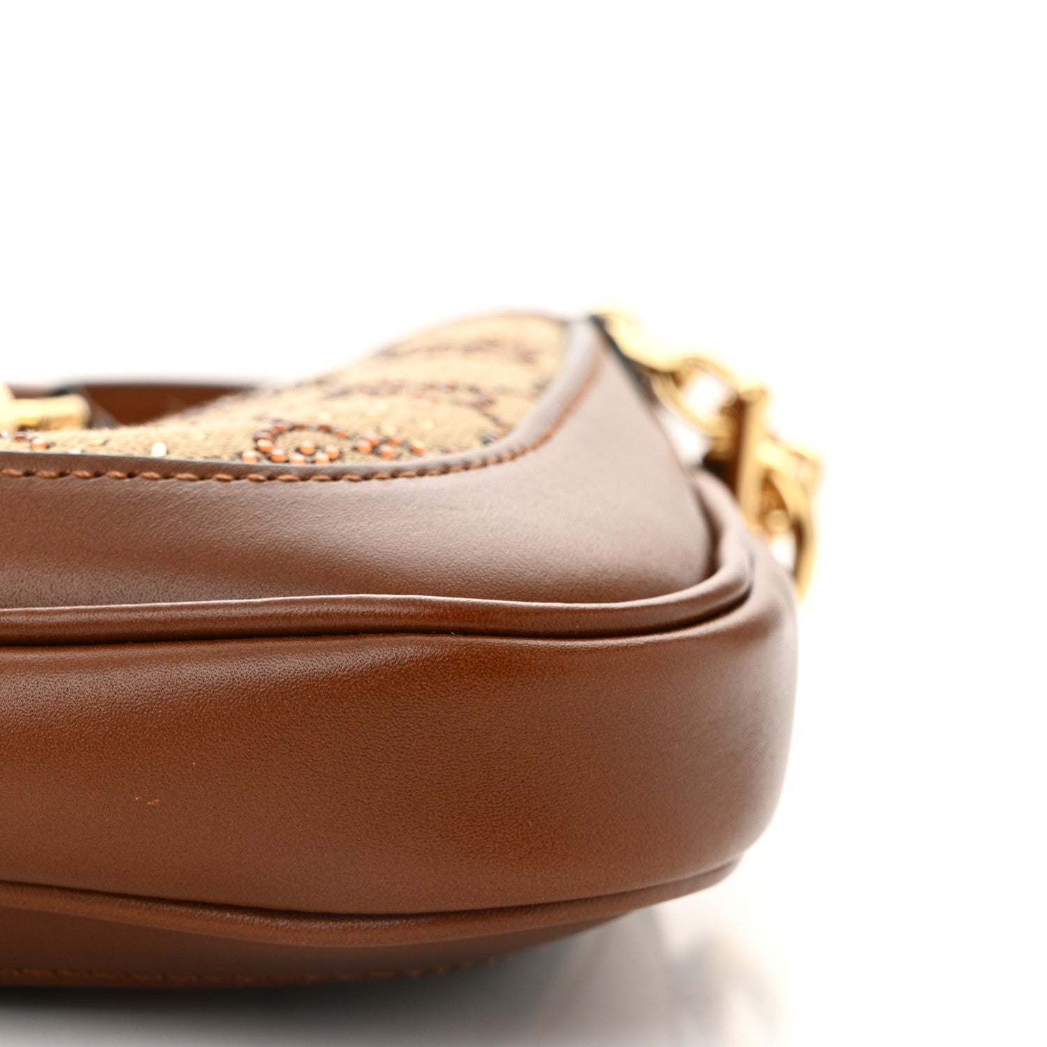 Gucci New Canvas Charisma Calfskin Crystal GG Monogram Mini Jackie