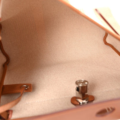 Hermes Vache Hunter Toile H Vibration Herbag Zip Retourne 31 PM Fauve Ecru Beige 6 of 13