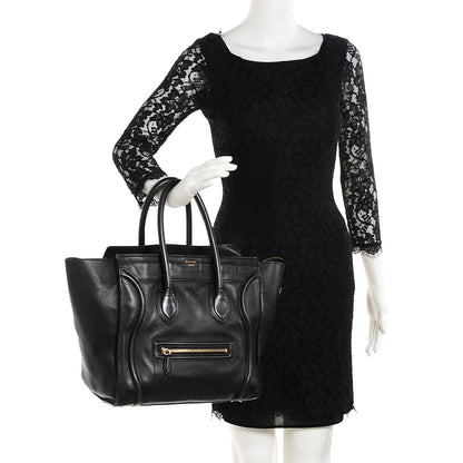 Celine Smooth Calfskin Mini Luggage Black 4 of 9