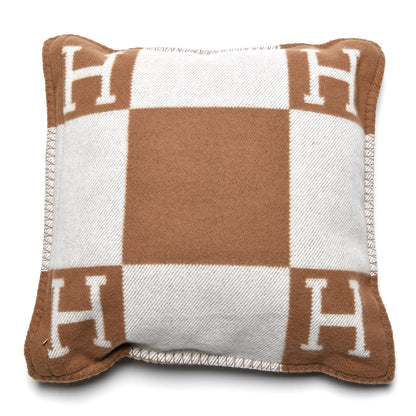 Hermes Wool Cashmere Avalon Pillow PM Ecru Camel 4 of 5