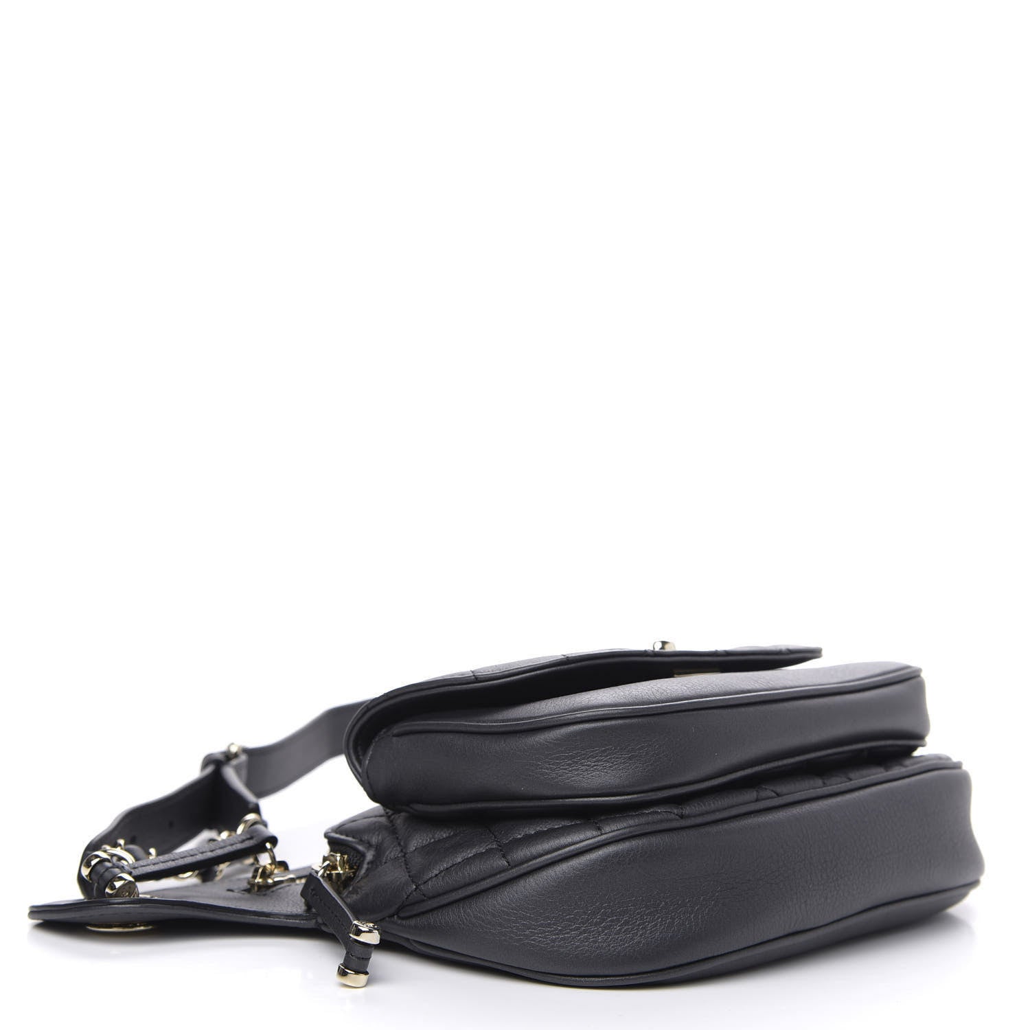 Chanel Calfskin Flap Chain Waist Bag Black 4 of 11