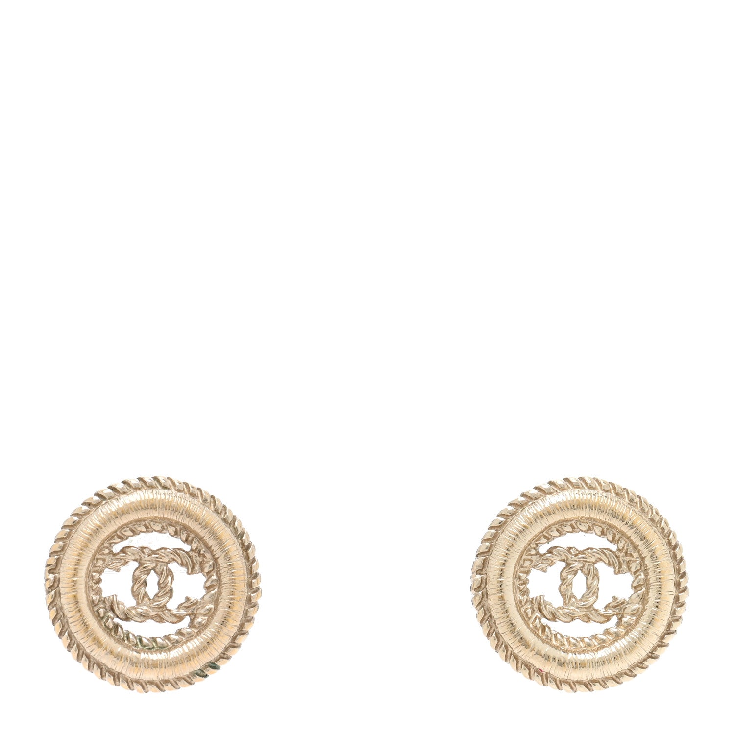 Chanel Twisted CC Earrings Light Gold 1 of 5