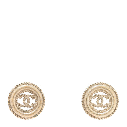 Chanel Twisted CC Earrings Light Gold 1 of 5