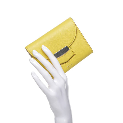 Celine Grained Calfskin Small Trotteur Multifunction Wallet Yellow 2 of 7