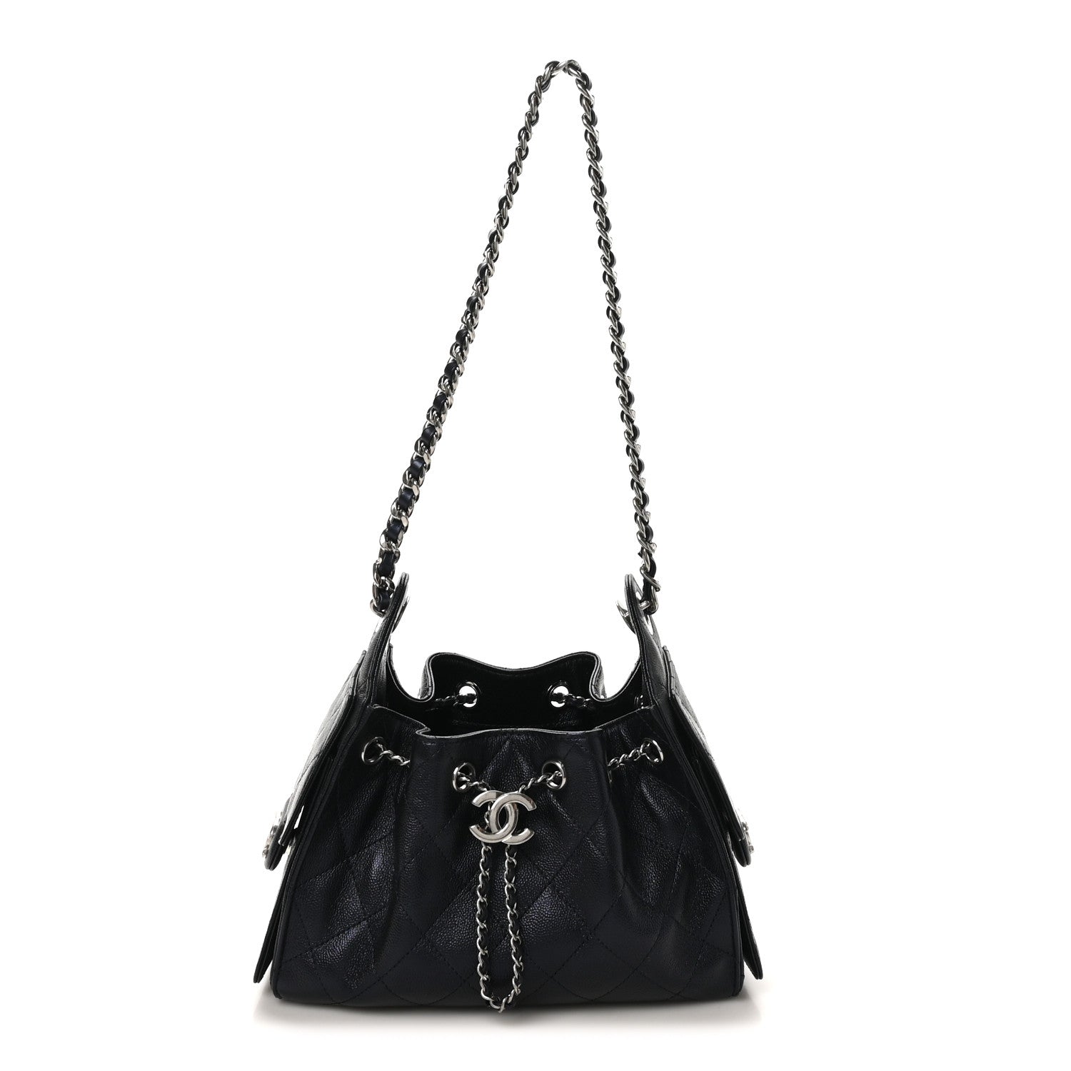 Chanel Metallic Caviar Quilted Mini Chanel 25 Handbag Dark Blue 1 of 10